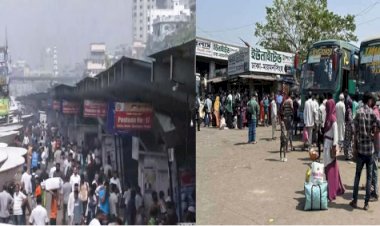 ঈদযাত্রায় বাড়িমুখো মানুষের ঢল, বাস-স্টেশন-লঞ্চঘাটে উপচে পড়া ভিড়
