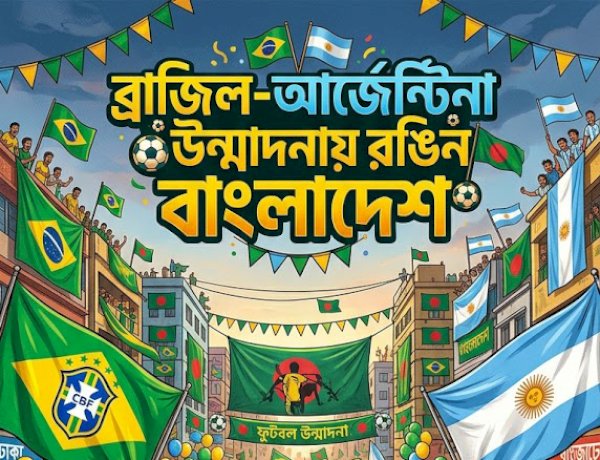 ব্রাজিল-আর্জেন্টিনা উন্মাদনায় রঙিন বাংলাদেশ: বাঙালির ফুটবল আবেগে মুগ্ধ বিশ্ব, শিরোনামে ব্রাজিলের সংবাদমাধ্যম