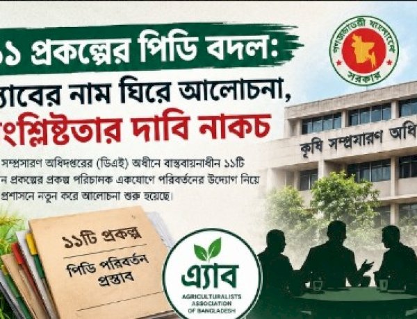 কৃষি প্রকল্পে পিডি বদলের তৎপরতা: ১১ প্রকল্প ঘিরে প্রশ্ন, যোগ্যতা ও স্বচ্ছতা নিয়ে বিতর্ক