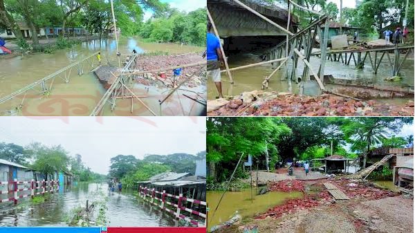 কমতে শুরু করেছে বানের পানি: বানভাসী মানুষের হাহাকার
