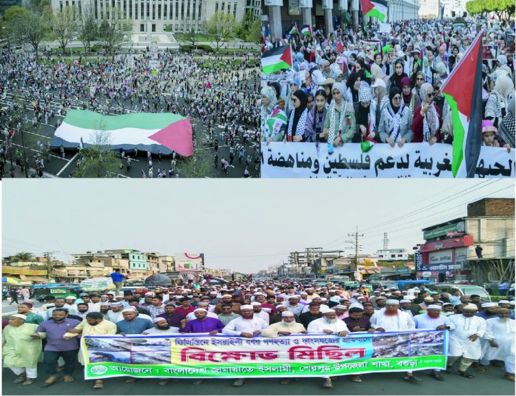 গাজাবাসীর প্রতি সংহতি জানিয়ে বাংলাদেশসহ বিশ্বের বিভিন্ন দেশে বিক্ষোভ