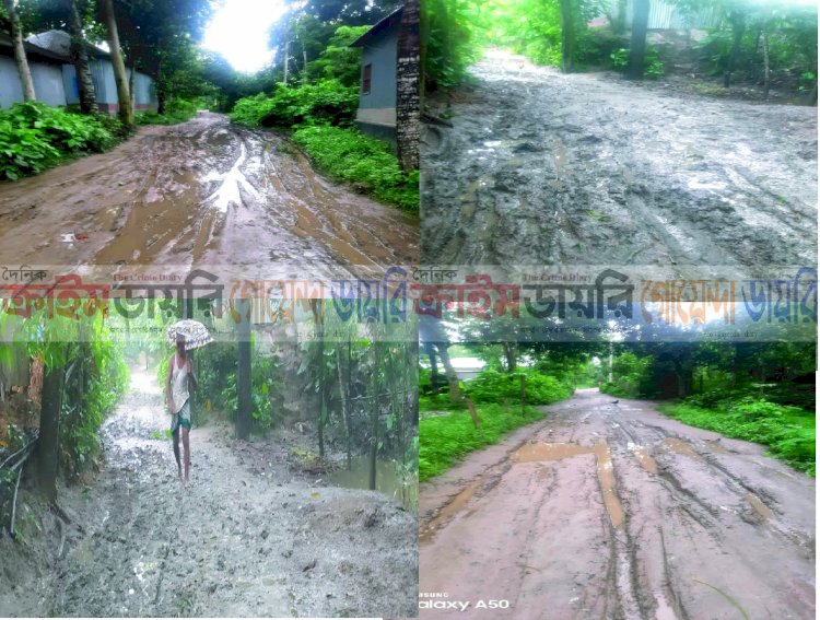বগুড়ার ধনুটে কাঁচা রাস্তার দুর্ভোগে জনজীবন বিপর্যস্ত, পাকা সড়কের দাবি এলাকাবাসীর