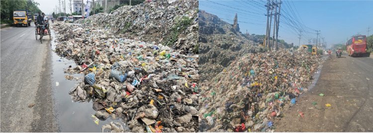 গাজীপুরে মহাসড়কে সিটি করপোরেশনের ময়লা ফেলা: দুর্গন্ধে অতিষ্ঠ পথচারী ও যাত্রীরা