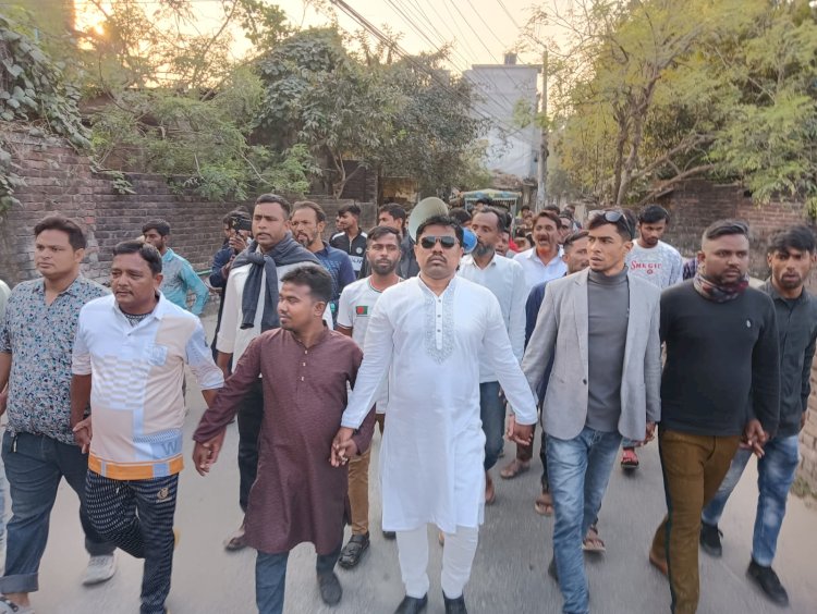 রাজশাহী ২ আসনে ধানের শীষের প্রার্থী মিনুর প্রচারণায় মাঠে  সাদ্দামের ব্যাপক গণসংযোগ