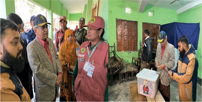 শান্তিপূর্ণ পরিবেশে সপরিবারে ভোট দিলেন মেজর জেনারেল (অব.) শরীফ উদ্দীন
