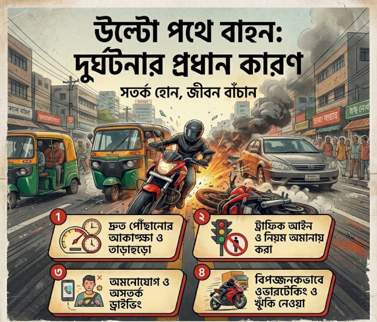 উল্টোপথের দৌরাত্ম্যে বাড়ছে সড়ক দুর্ঘটনা, প্রাণহানির দায় নেবে কে?